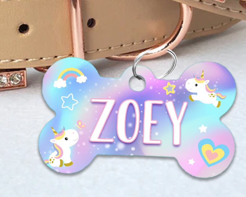 Pet ID Tag | Rainbow Unicorn